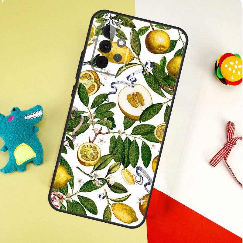 Чехол Лимон с тропическими летними фруктами для Samsung Galaxy A54 A34 A24 A14 A12 A22 A32 A42 A52 A72 A52S A51 A71 A13 A53