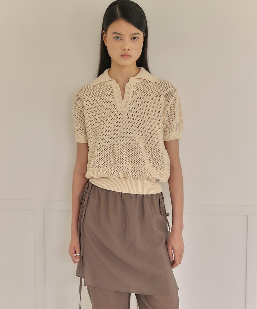 OURO Sheer Skirt Pants [ Brown ]