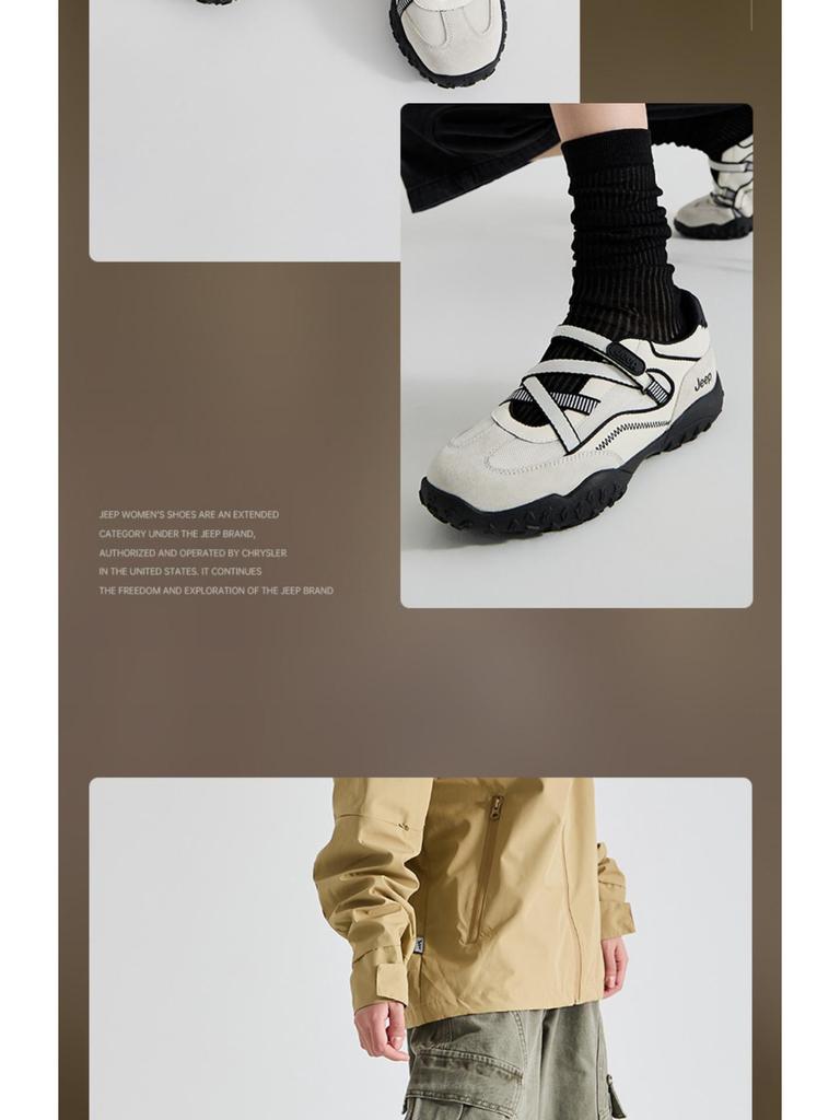 Женские походные туфли Mary Jane Jeep Niche Design 2025 - С толстой подошвой, Низкие уличные кроссовки