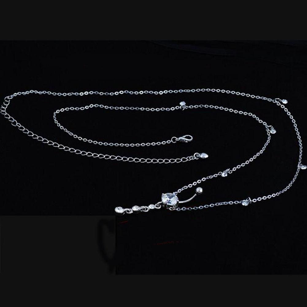 Модная цепочка на талию из горного хрусталя, подвеска-планка, пирсинг пупка