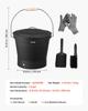Ash Bucket, 4 PCS with Lid, Shovel, Broom and Gloves, Metal Fireplace Charcoal Bucket and Ash Can, 9.8L Large Capacity for Fireplace, Fire Pits, Wood