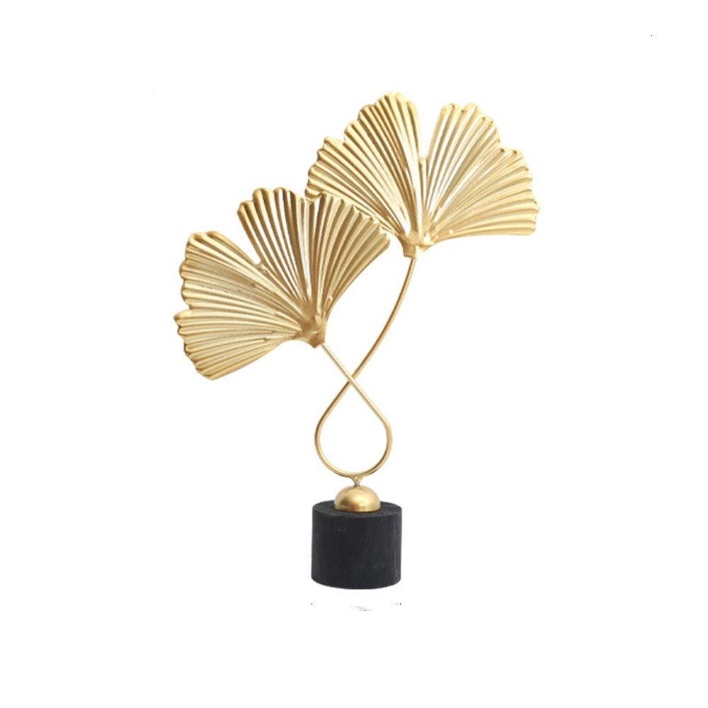 Nordic Living Room Decor Metal Home Supply Gingko Leaf Ornament Table Top Decoration Porch Craft
