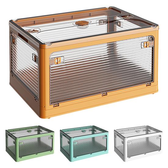 Storage Organizer High Capacity Strong Load Bearing Translucent with Handle Foldable Closets Lockers Folding Organizer Box Household Products