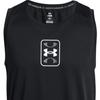Under Armour Мужской жилет для бега с круглым вырезом и принтом логотипа, быстросохнущий, черный 1383399-001