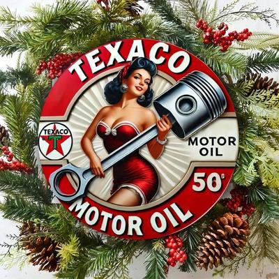 Винтажная металлическая вывеска Texaco Настенный декор для гаража, бара, кафе, фермерского дома
