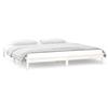 Vidaxl Rama Łóżka Z Led, Biała, 150X200 Cm, King Size, Lite Drewno