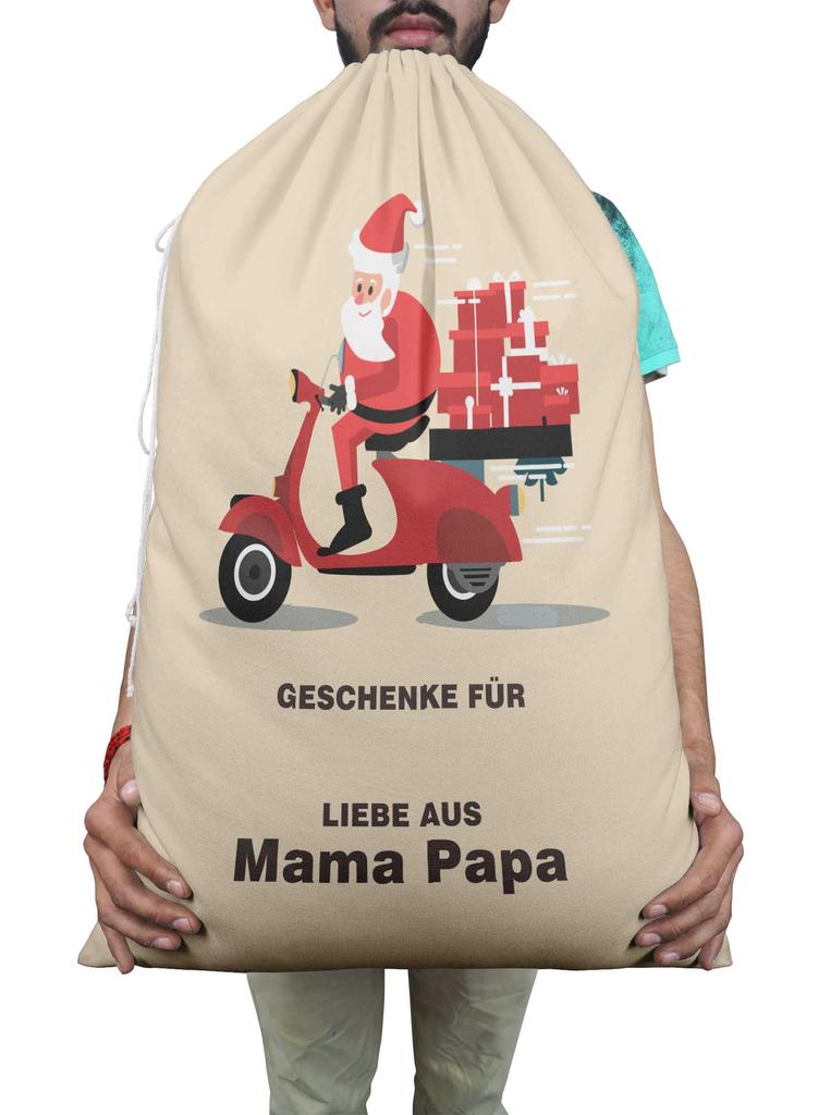 Printtoo Большая холщовая сумка на шнурке, рождественские мешки, подарочный мешок Санты, индивидуальный подарок на вечеринку, 2 шт., 27x20 дюймов
