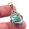 Драгоценный камень Calcica из натурального радужного камня 925 пробы, одноцветное серебро, двухцветный кулон размером 1,50 дюйма O0Z38
