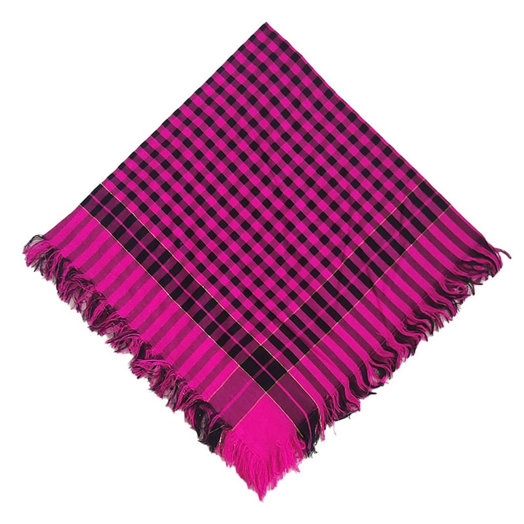 Winter Popular Rural Pattern Headwrap for Adult Unisex Fashion Checked Fringed Headcover Breathable Bandanas All Age