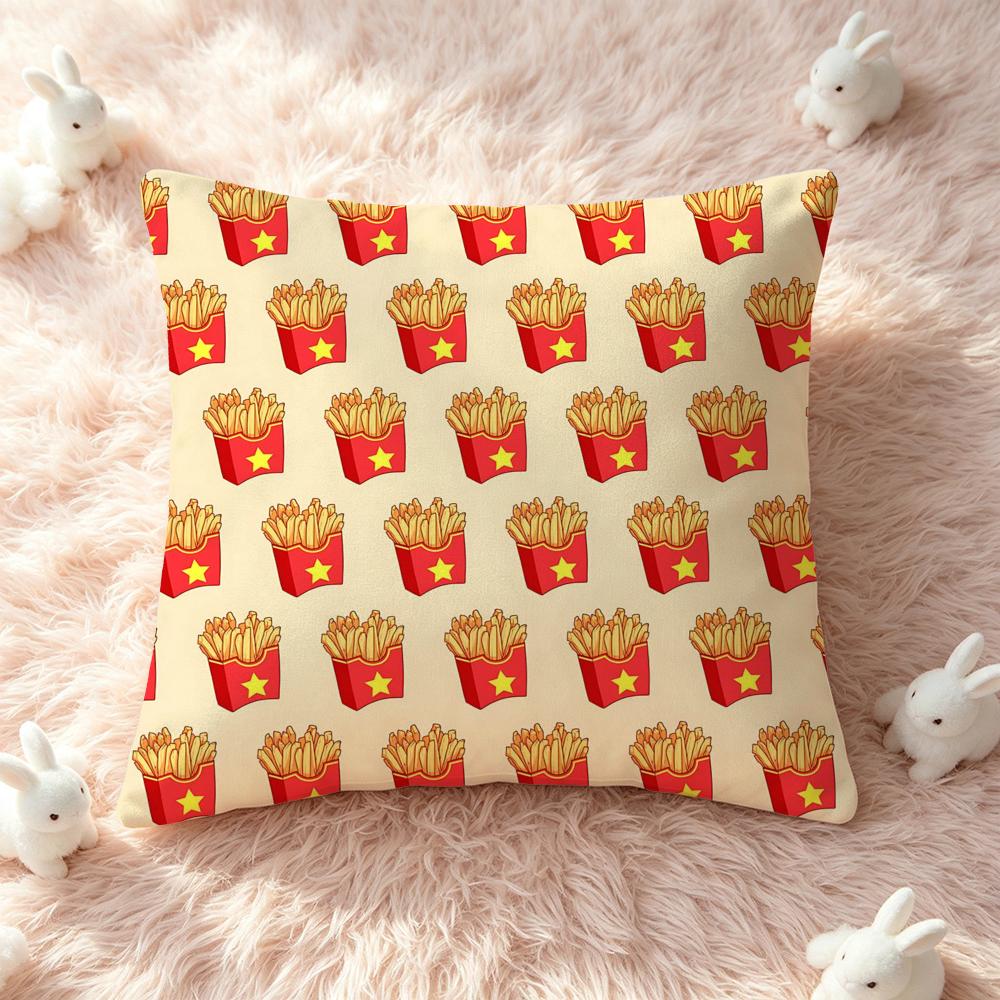 French Fries Cushion Cover Pillow Short Plush Pillow Cute Simple Style For Living Room Bedroom Birthday Gift