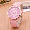 Stylish Geneva Women's Quartz Watch with Leather Strap Elegant and Casual Wristwatch for Everyday Wear
