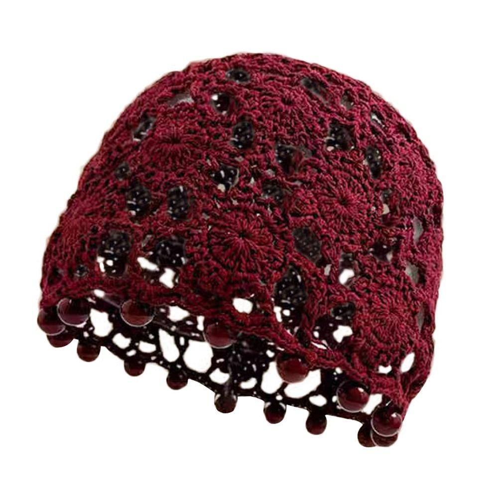 Кружевной берет, выдолбленная шапка Skullies, дышащая вязаная шапка для женщин