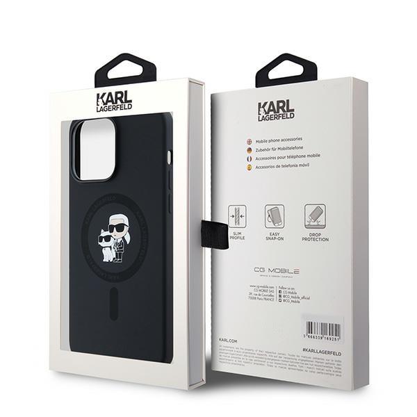 Karl Lagerfeld Klhmp14Xscmkcrhk Iphone 14 Pro Max 6.7 Czarny/Black Hardcase Silicone Karl & Choupette Magsafe