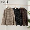 Plaid Shirt for Women, Long-sleeved, Retro, Loose, Large-sized, Spring Outerwear for Students