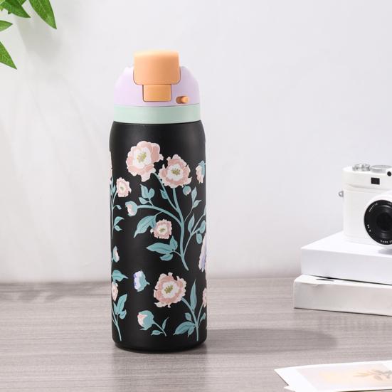 Вакуумный стакан из нержавеющей стали с зажимом для трубочки, с двойной изоляцией, для горячих и холодных напитков