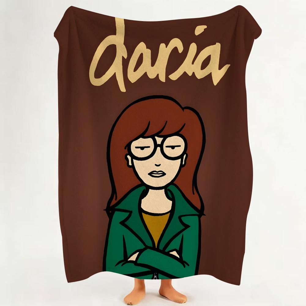cartoon D Daria T The S Series Throw Flannel Throw Blanket Suitable for Sofa Living Room Bedroom
