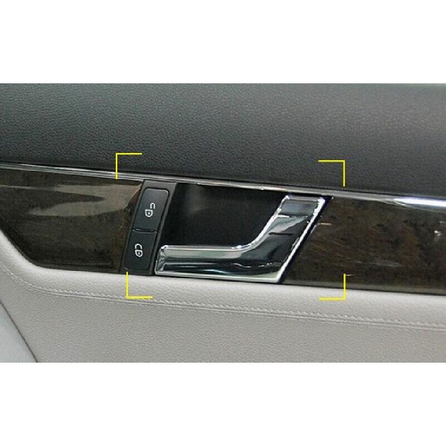 Inner Door Bowl Sticke Panel For Benz C-Class Real Red Carbon Cover Trim 2007-14