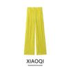 Fashion Style 2024 Summer New Women's Clothing Slim Looking Easiest for Match Wrinkle Effect High Waist Wide Leg Pants 8095759