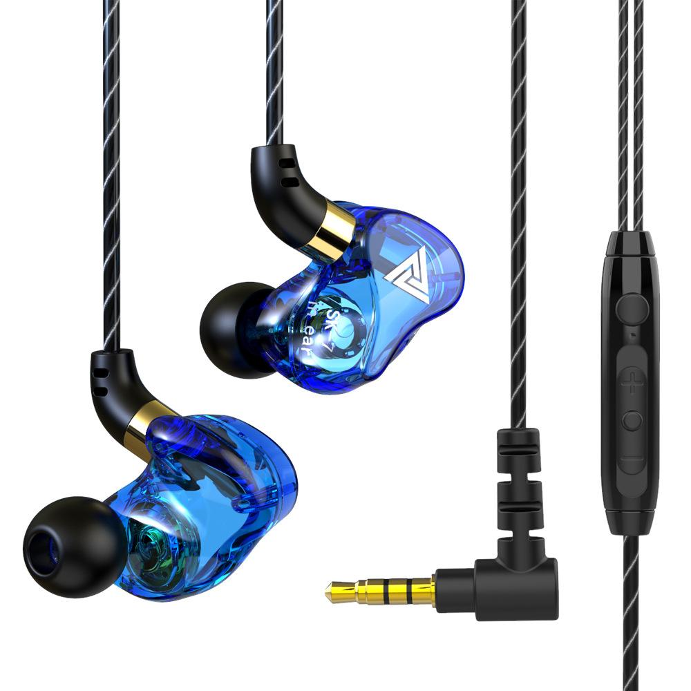 QKZ SK7 Copper Driver Wired Headphones Stereo HiFi Earphone Sport Running Music Headset Gamer Super Bass Earbuds Fone De Ouvido