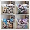 45x45cm Polyester Demon Slayer Pillowcase Sofa Decoration Cushion Cover Pillowcase Home Decor