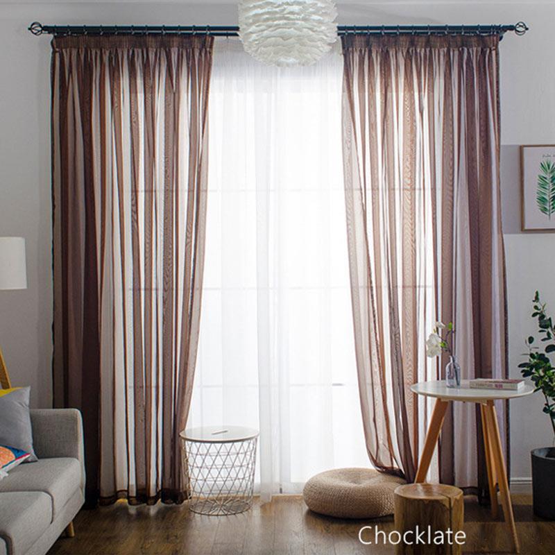 1 шт., простые занавески для окон, сплошные дверные шторы, драпировка, прозрачный тюль для гостиной