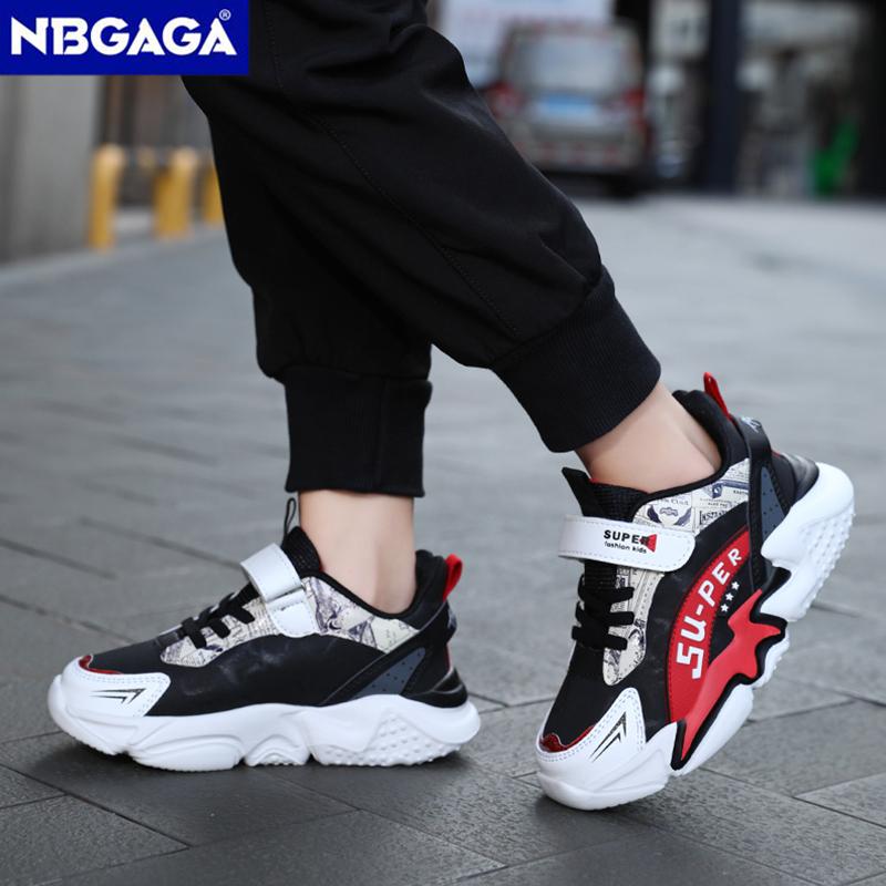 Спортивные детские кроссовки для мальчиков, повседневная обувь для детей 5-16 лет, детские теннисные кожаные нескользящие модные кроссовки