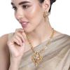 Designer Wedding Necklace Set With CZ Lakshmi Devi Gold Plated For Women