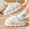 Уютные тапочки-медведи - женские теплые зимние тапочки на платформе с плюшевой подкладкой, мягкие, симпатичные