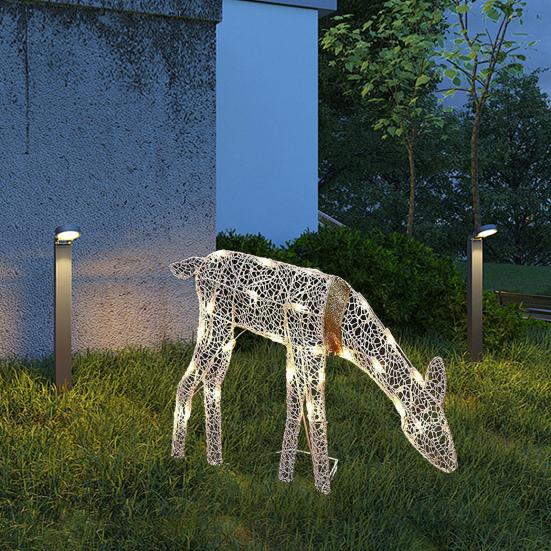 1 шт/3 шт светящийся рождественский олень украшение металлический каркас олени семья украшение уличные рождественские украшения со встроенными огнями для двора газон