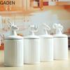 Nordic White Ceramic Sealed Pot Tea Caddy Creative Home Candy Snacks Storage Storage Tank with Lid Kitchen Storage Supplies