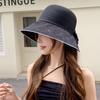 Летняя шляпа женская весенняя дорожная защита от солнца солнцезащитная шляпа темперамент бант солнцезащитная шляпа показать лицо маленькая шляпа-ведро
