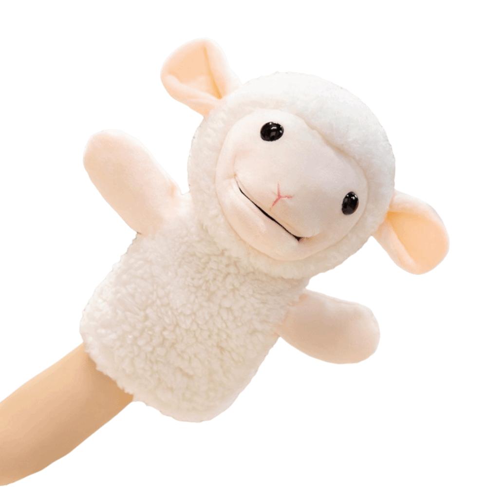 Cartoon Stuffed Hand Doll Cute Stuffed Plush Animal Toy Goat Sheep Plush Puppets Interactive Props
