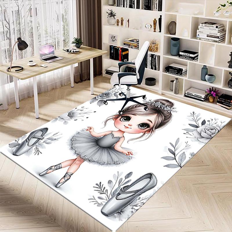 1PC Ballerina Flowers Anti-slip carpet, suitable for Office, bedroomand playrooms. It can also be used as a sofa footrest cover-W94