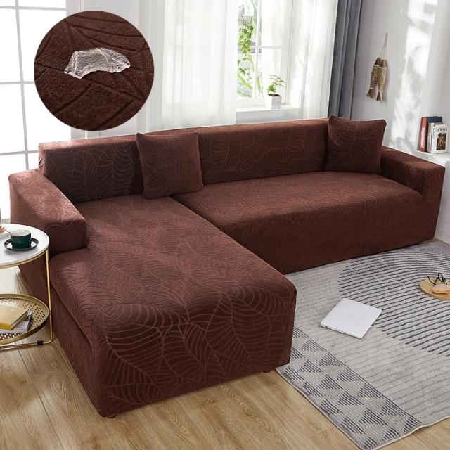 Водонепроницаемый чехол для углового дивана, жаккардовая ткань, большой эластичный чехол, съемные чехлы для гостиной