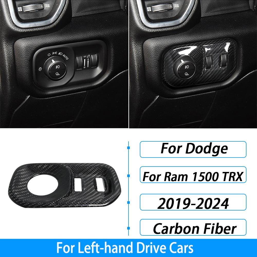 For Dodge Ram 1500 TRX 2019-2024 Real Dry Carbon Fiber Center Console Storage Box Panel Cover Trim Car Modification Accessories