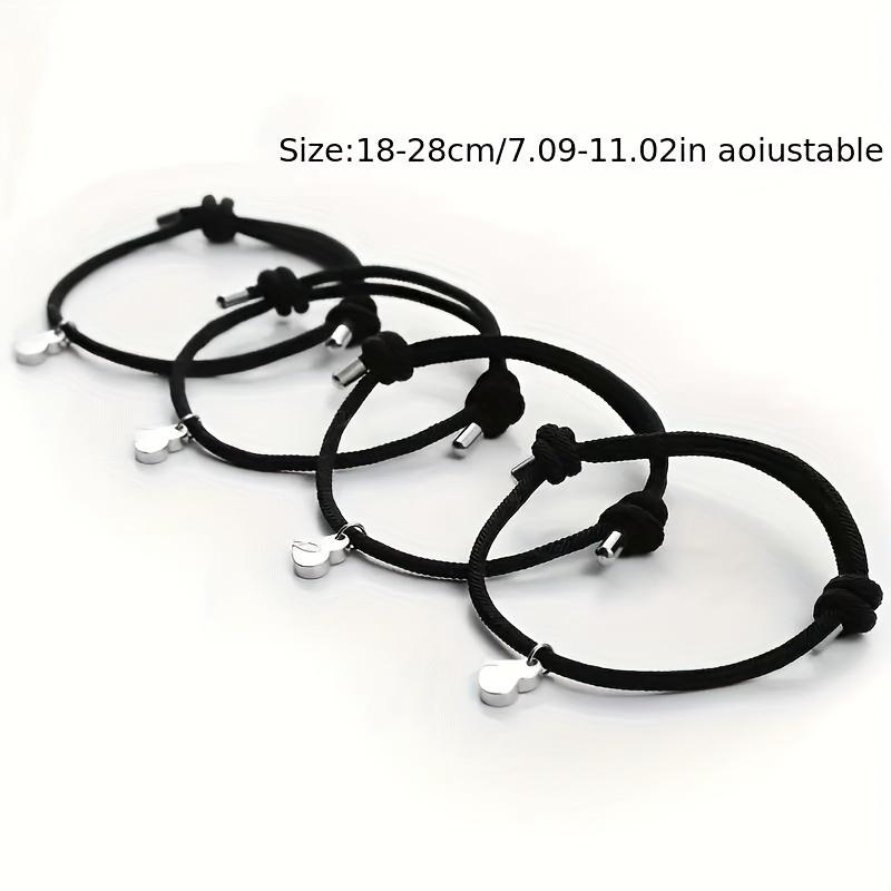 4 шт./компл. мужской браслет Lucky Clover из сплава для хороших друзей, семьи, комбинация 4 магнитов в форме сердца, креативный плетущий браслет в подарок 20 г