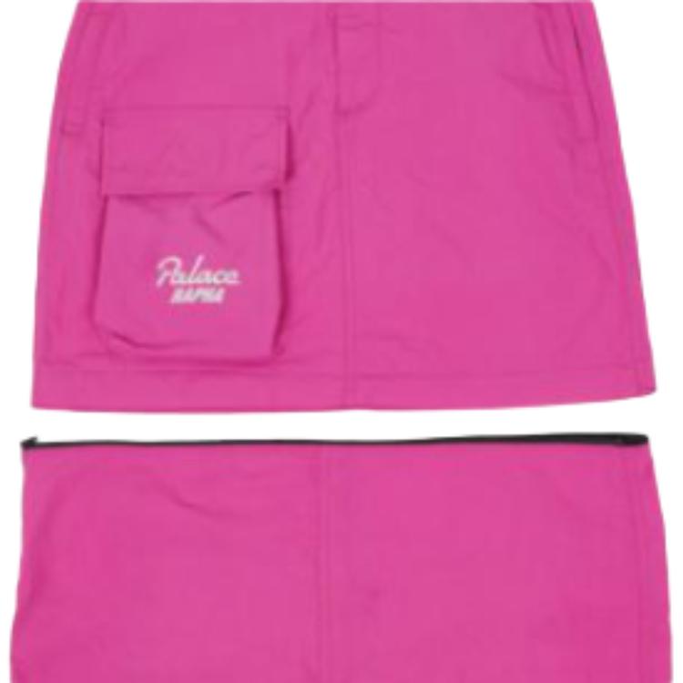 Palace X Rapha Совместная работа Однотонная юбка-трапеция средней длины на молнии Женские юбки Малиновый PLA-SS22-177