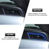 Console Side Outlet Vent Frame Cover For Ford Mustang 2015-23 Blue Carbon Fiber
