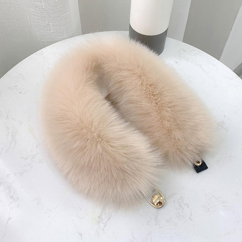 Winter Plush Thickened Warm Imitation Fox Hair Snap Button Scarf Versatile Women's Imitation Fur Scarf