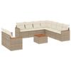 VidaXL Salon de Jardin avec Coussins 10 pcs, Canapés de Terrasse, Ensemble de Meubles de Patio, Mobilier d'Extérieur, Beige 3226107