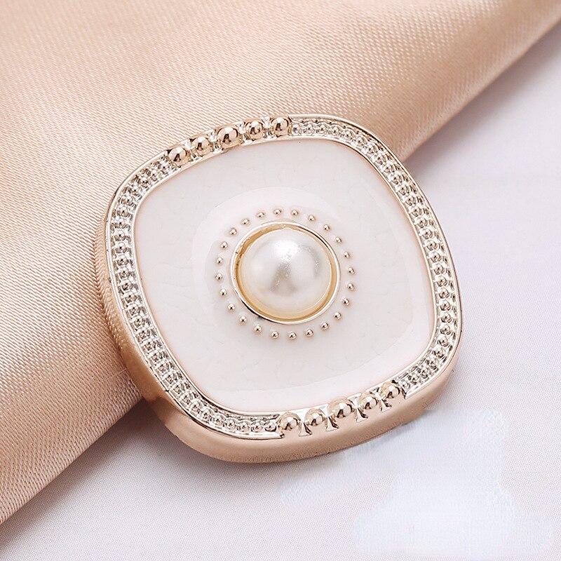 10pcs Pretty Plating Buttons Square Round Buttons Coat Windbreaker Sweater Accessories Various Styles DIY Sewing Supplies