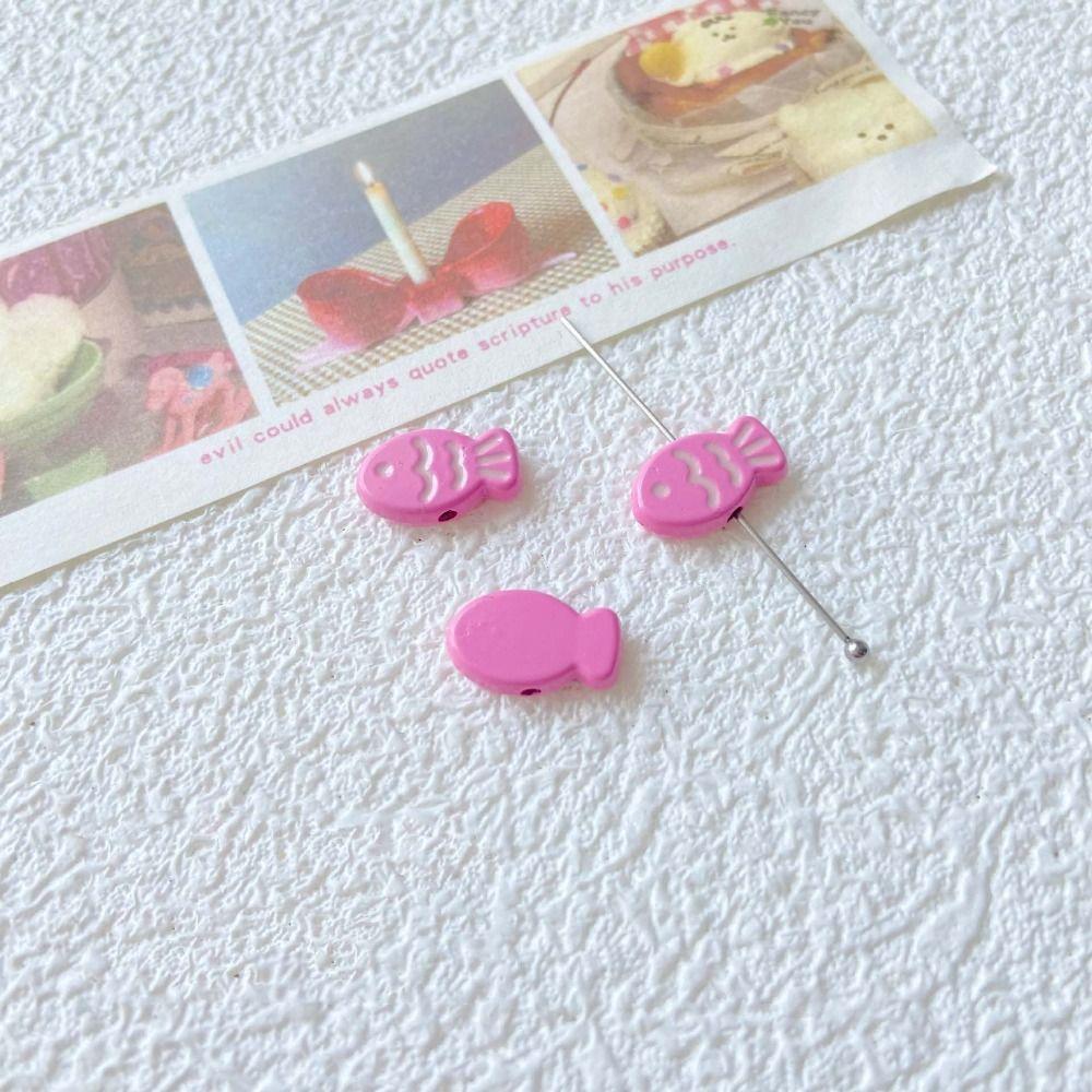 10pcs Handmade Craft Spacer Loose Beads Zinc Zinc Alloy Jewelry Making Material Hairpin Small Fish Beads Gift