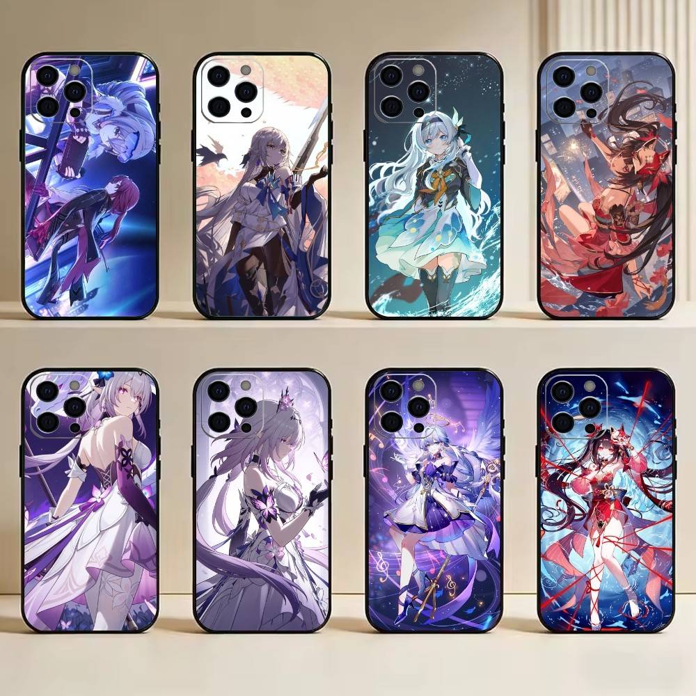 Honkai Star Rail Чехол для телефона для iPhone 17,16,15,14,13,12,11 Plus,Pro Max,XS,Мягкий силиконовый черный чехол