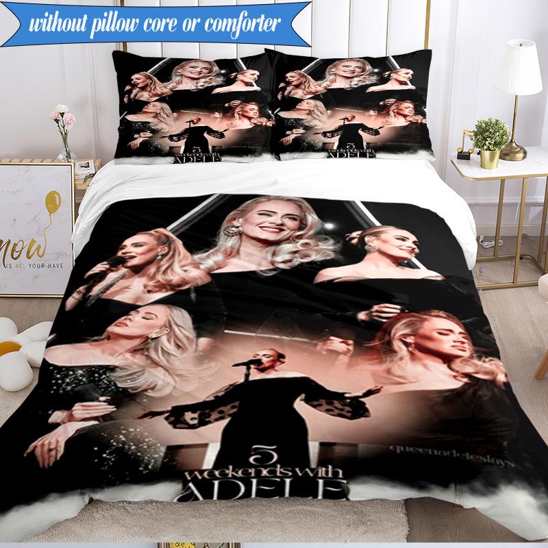 A-dele's pop music 3pcs K-pop music group Bedding set,Ideal for Bedroom, Dormitory,Including Duvet Cover And 2pcs Pillowcases,Fan gifts