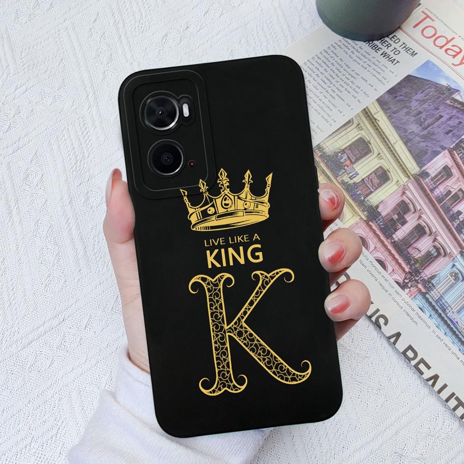 Для OPPO A96 4G 5G A7N A8 A9X A93S A94 A95 Чехол Роскошная Корона Противоударная Защитная пленка для экрана Матовые буквы Мягкий жидкий силикон для бампера OPPO