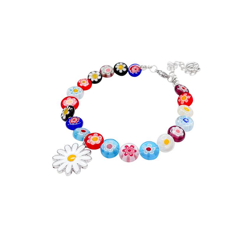 Браслет из бисера «Подсолнух» для женщин - Свежий, Милый, Дизайн с цветком из цветного стекла, Вдохновленное знаменитостями ручное украшение.