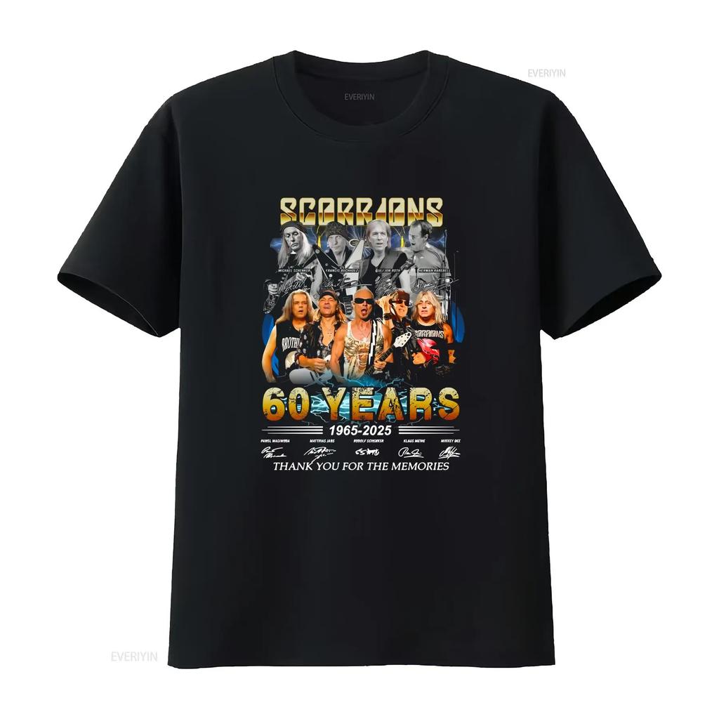 Scorpions Группа 60 Лет 1965 2025 Спасибо За Воспоминания Футболка винтажная Стиранная Мягкая Немного Удобная Стильная