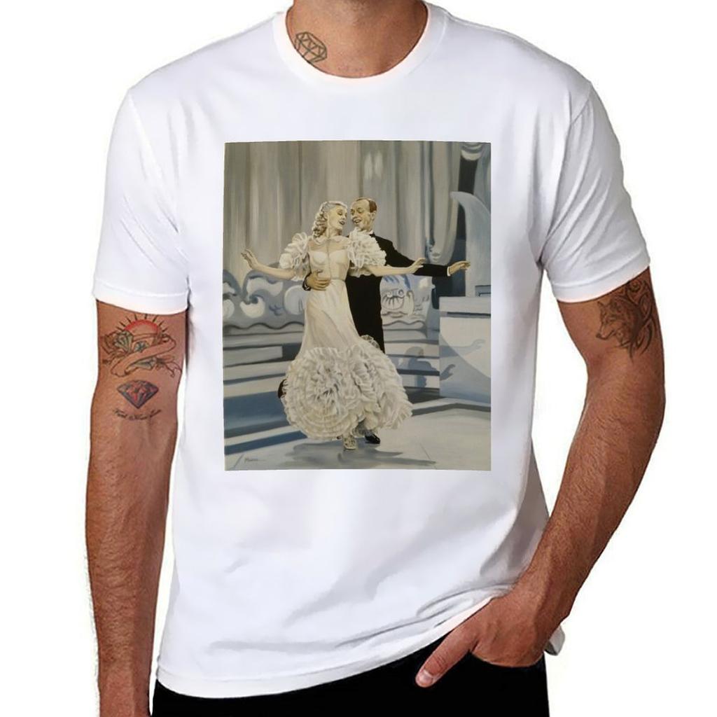 Swing Time Fred And Ginger Tshirt Gym Wear Breathable Short Sleeve Tee