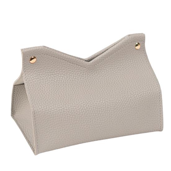 Tissue Box, Easy Open Waterproof PVC Leather Design, Simple Style Durable Anti-Crack Tissue Dispenser for Home Car Use