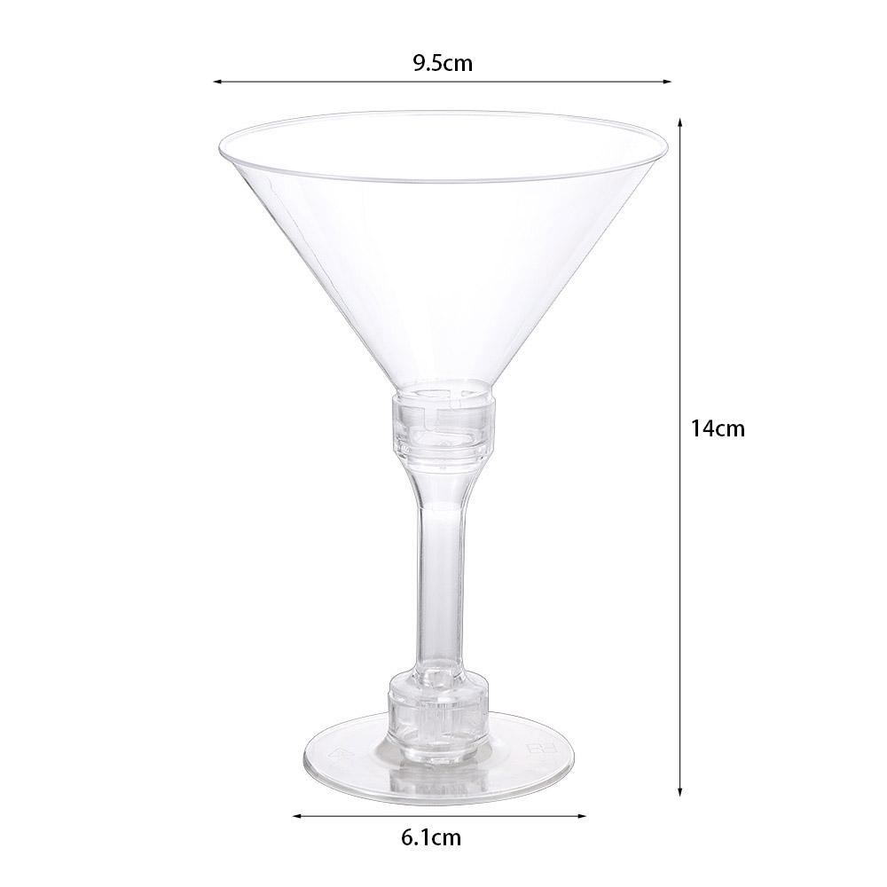 20 Pcs Unbreakable Disposable Wine Glass Clear Goblet Plastic Margarita Glasses  Champagne